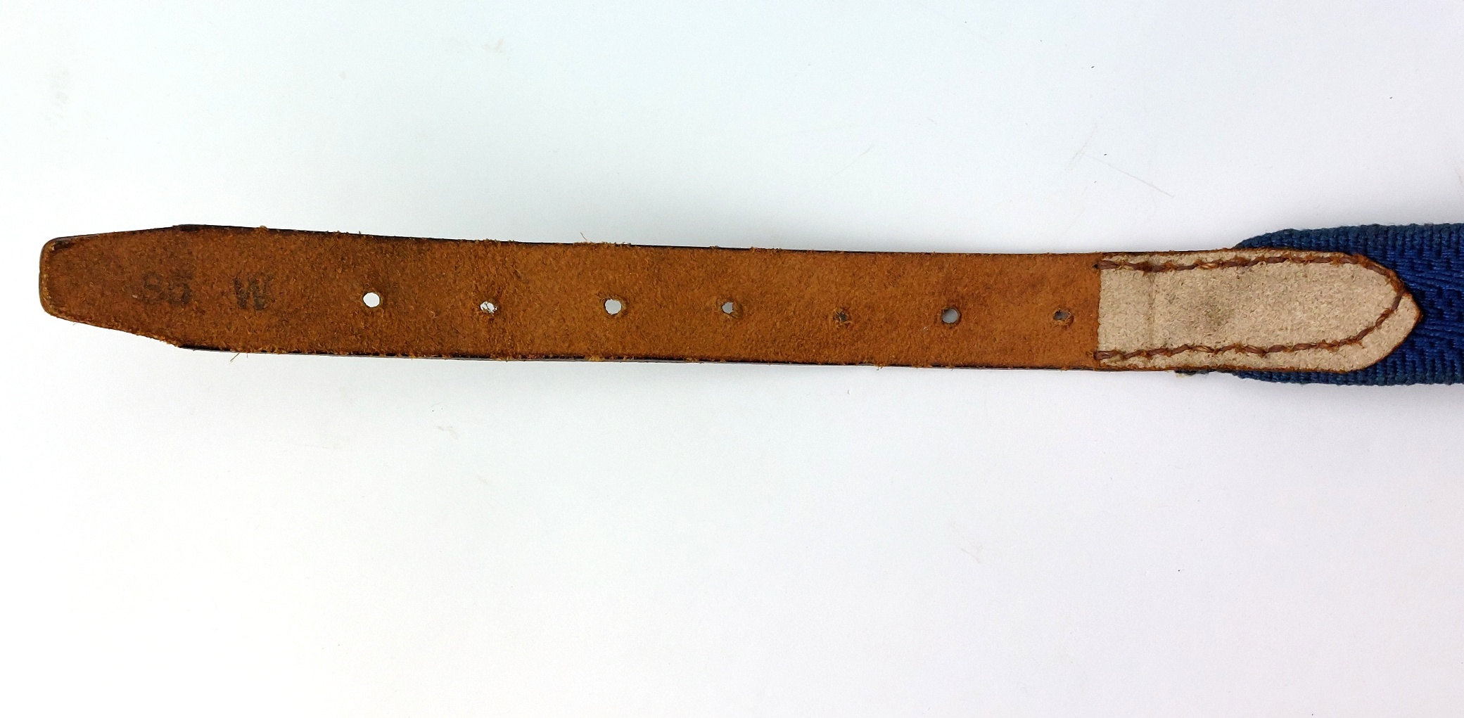 German, WWII, Kriegsmarine Officer’s Dagger Hanger Support Belt, Blue Webbing, Size 85, 94 cm - Image 3
