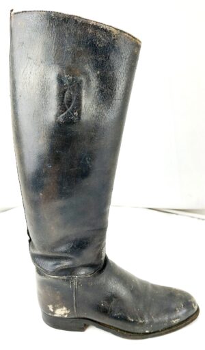 German, WWII, Named Right Boot of SS-Oberaufseherin Gerda Steinhoff, K.L. Danzig-Holm, Dated 1944