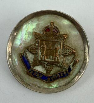 WW1 East Surrey Regiment Sterling Silver And MoP Sweetheart Badge
