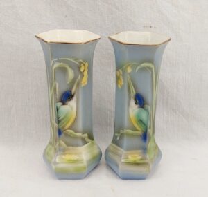 Pair Of Mid-20th Century Midwinter Burslem Hand Painted Kingfisher Vases