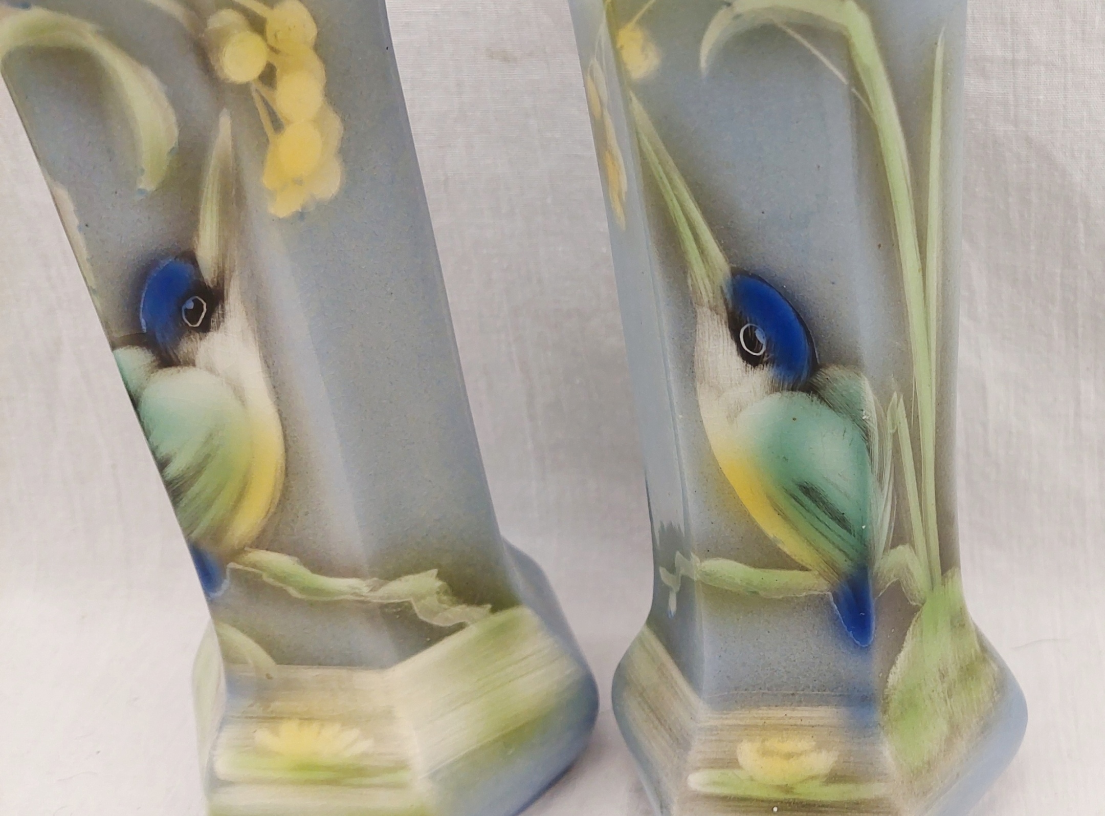 Pair Of Mid-20th Century Midwinter Burslem Hand Painted Kingfisher Vases - Image 7