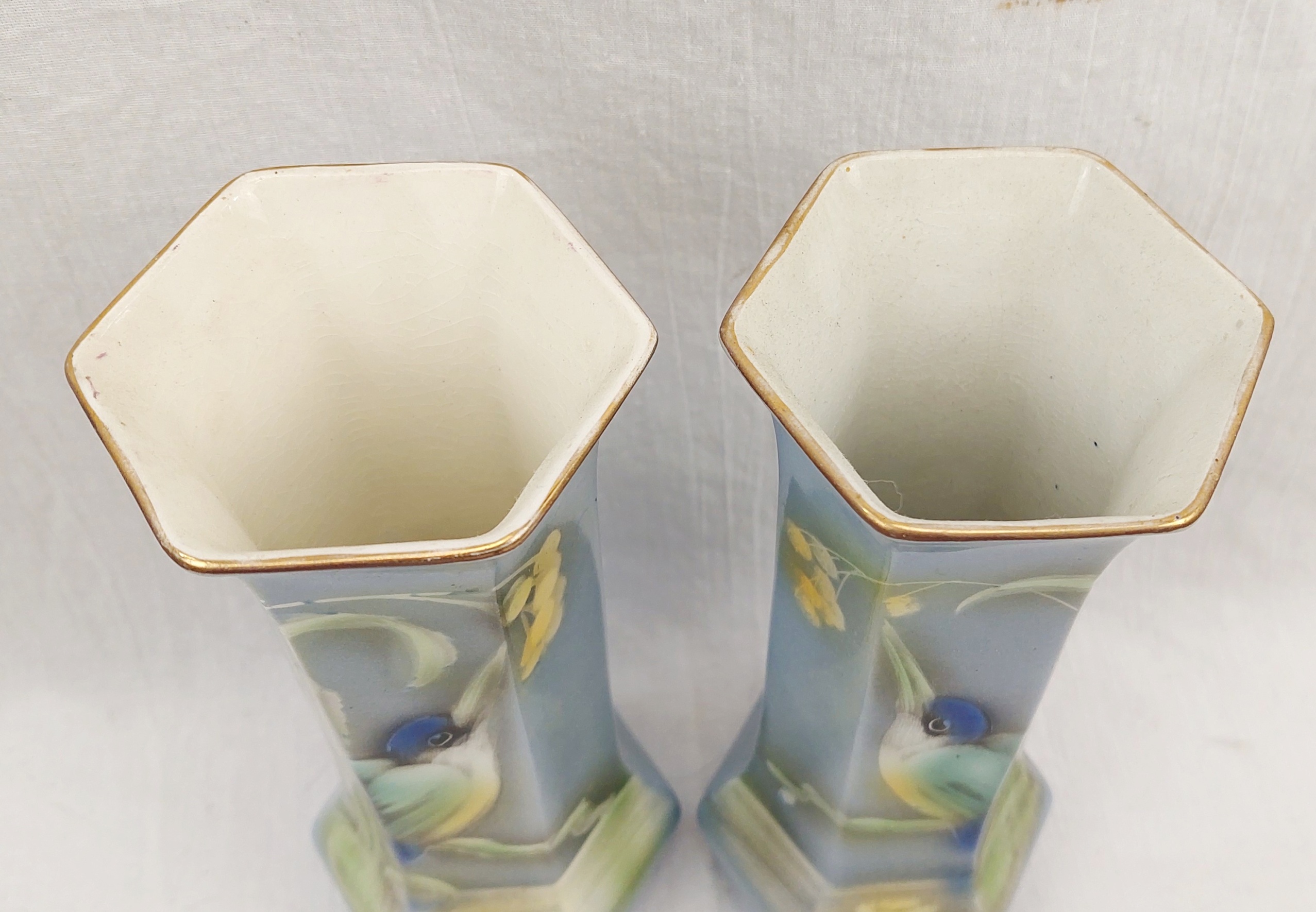 Pair Of Mid-20th Century Midwinter Burslem Hand Painted Kingfisher Vases - Image 6