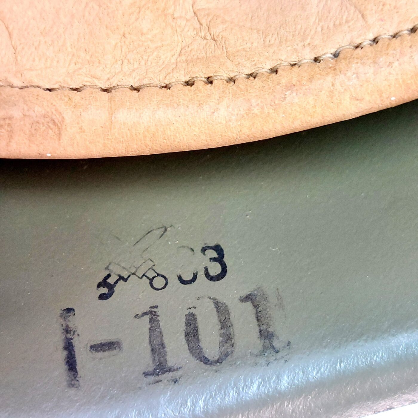 Czech / Polish, Cold War c1950-55, Vz.53 / Wz.50 Steel Combat Helmet, Original Chinstrap marked Size 59 with Inspection Marks - Image 8