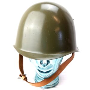 Czech / Polish, Cold War c.1950-55, Army Vz.53 / Wz.50 Type Steel Combat Helmet, Size 56, with Original Leather Liner Dated Sept 1963 and Chinstrap