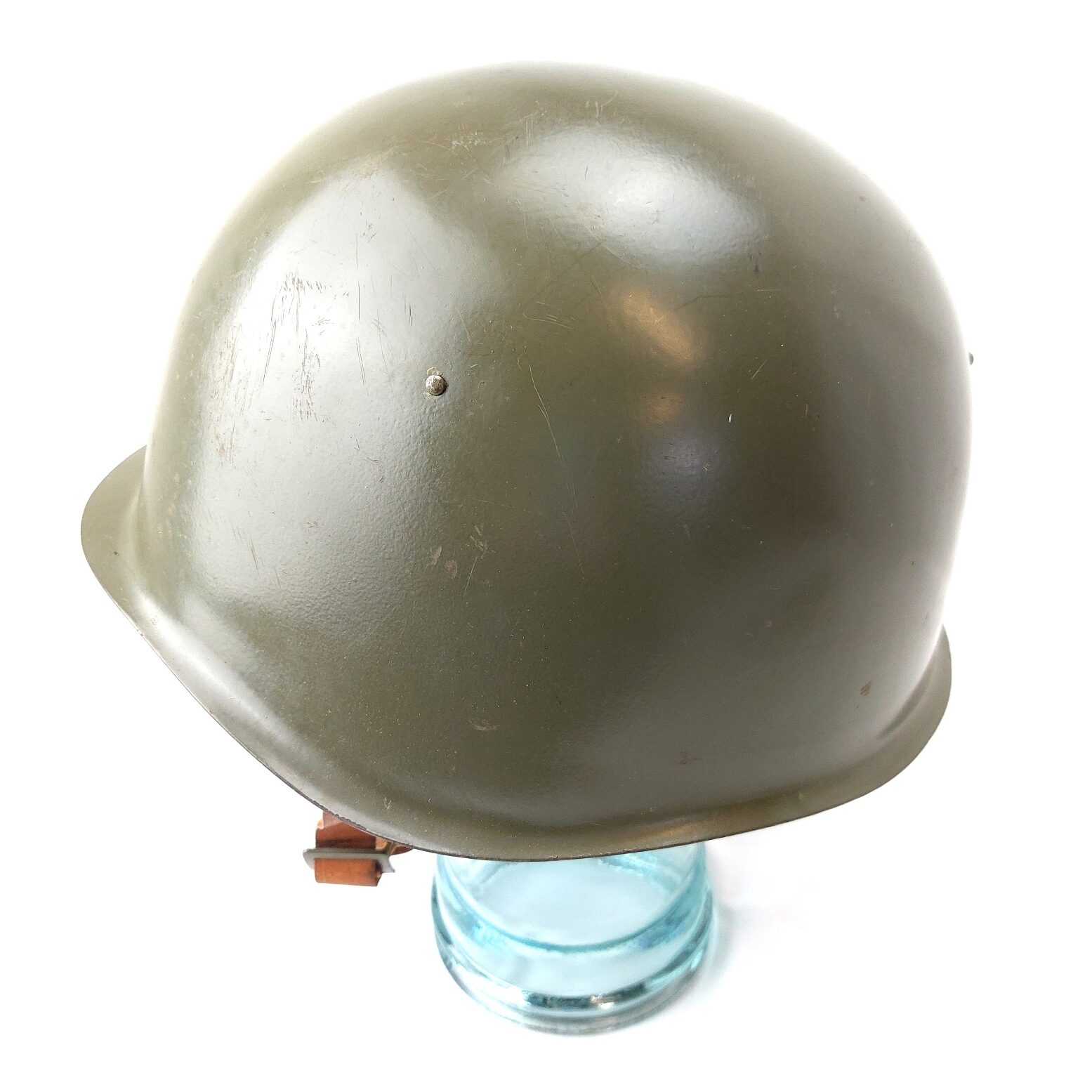 Czech / Polish, Cold War c1950-55, Vz.53 / Wz.50 Steel Combat Helmet, Original Chinstrap marked Size 59 with Inspection Marks - Image 2