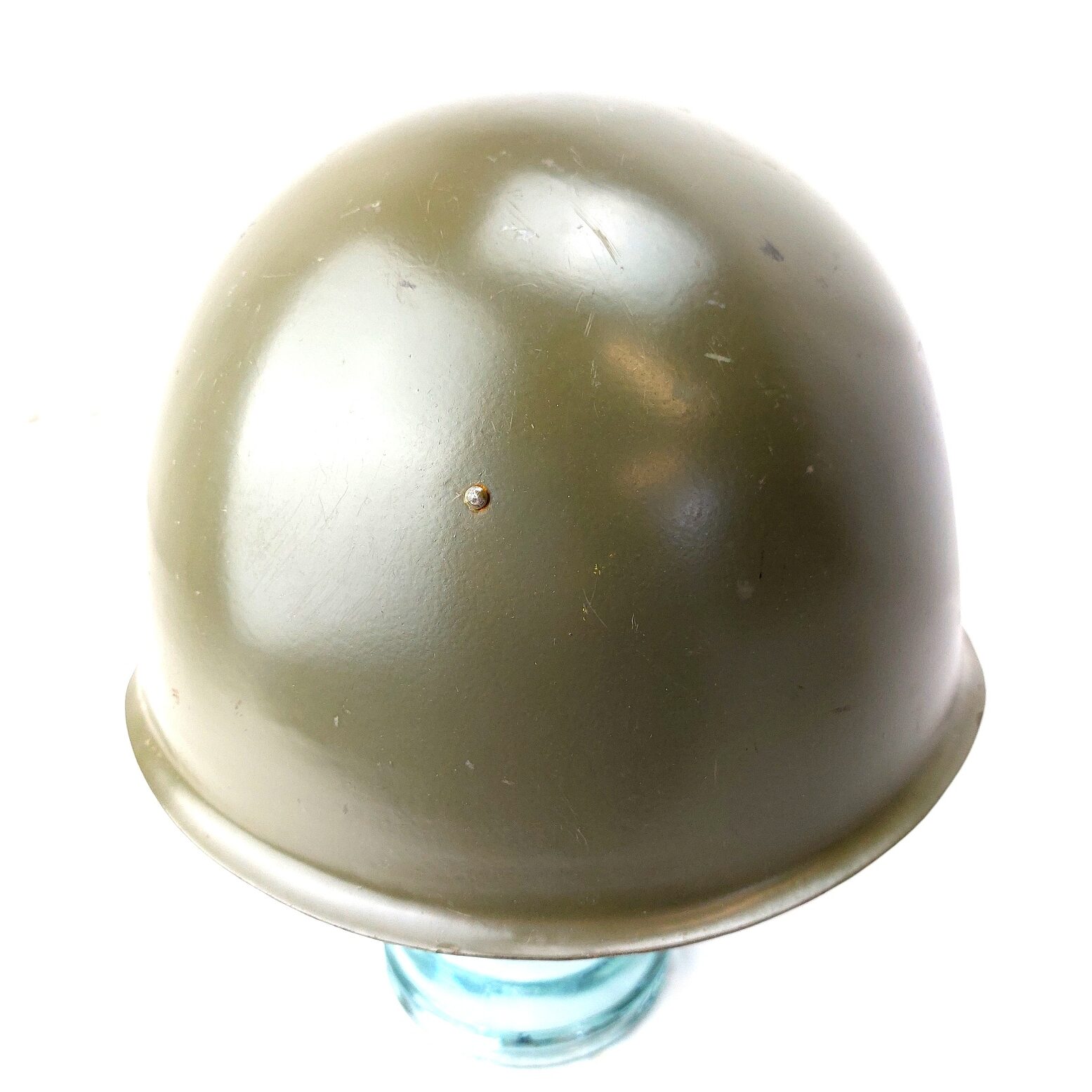Czech / Polish, Cold War c1950-55, Vz.53 / Wz.50 Steel Combat Helmet, Original Chinstrap marked Size 59 with Inspection Marks - Image 3