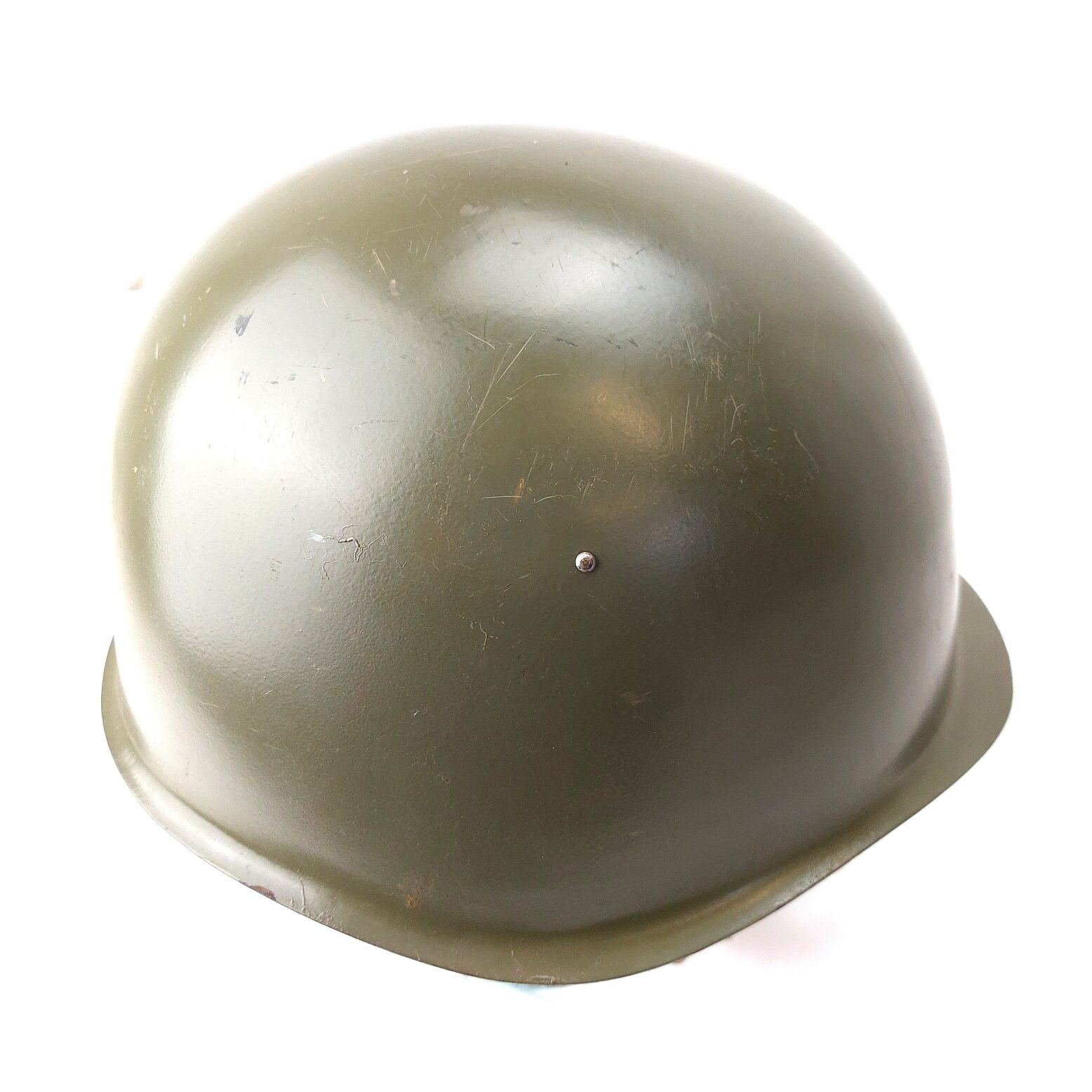 Czech / Polish, Cold War c1950-55, Vz.53 / Wz.50 Steel Combat Helmet, Original Chinstrap marked Size 59 with Inspection Marks - Image 4