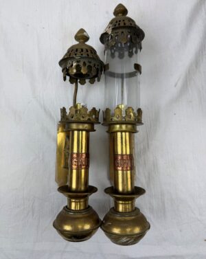 Pair Of Early 20th Century GWR Brass Carriage Wall Sconces