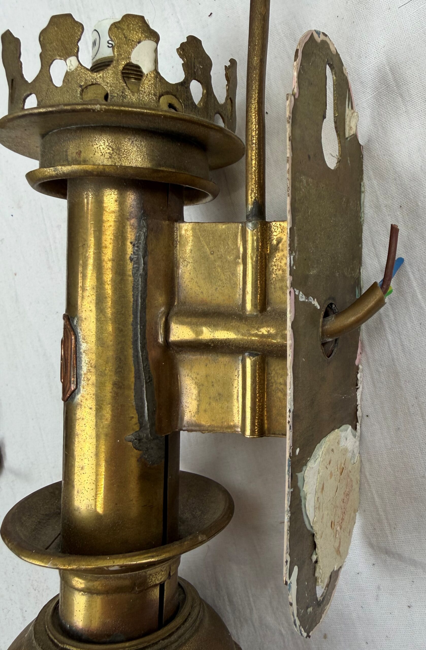 Pair Of Early 20th Century GWR Brass Carriage Wall Sconces - Image 2