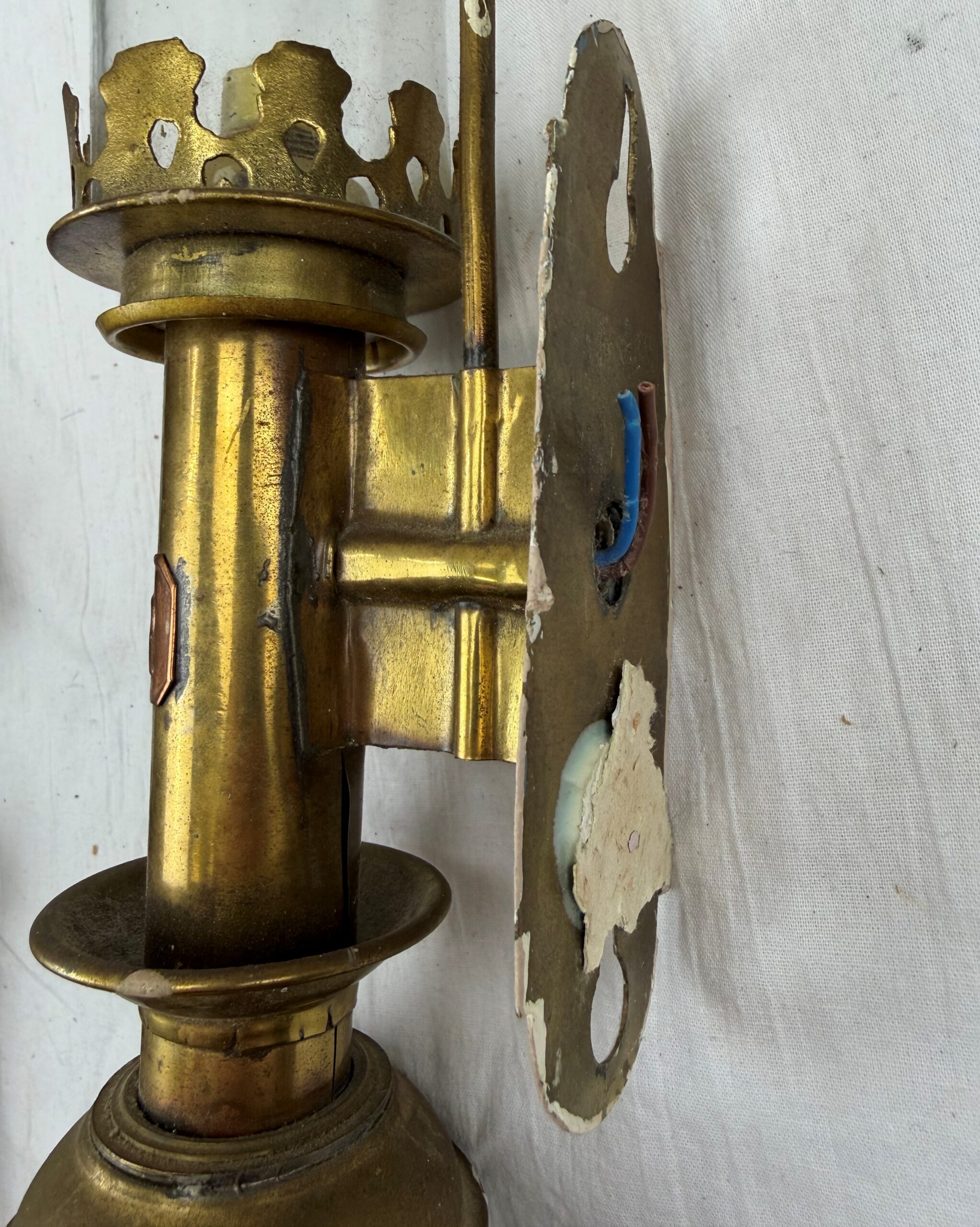Pair Of Early 20th Century GWR Brass Carriage Wall Sconces - Image 3