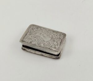 Silver Snuff Case Birmingham 1850 By Nataniel Mills