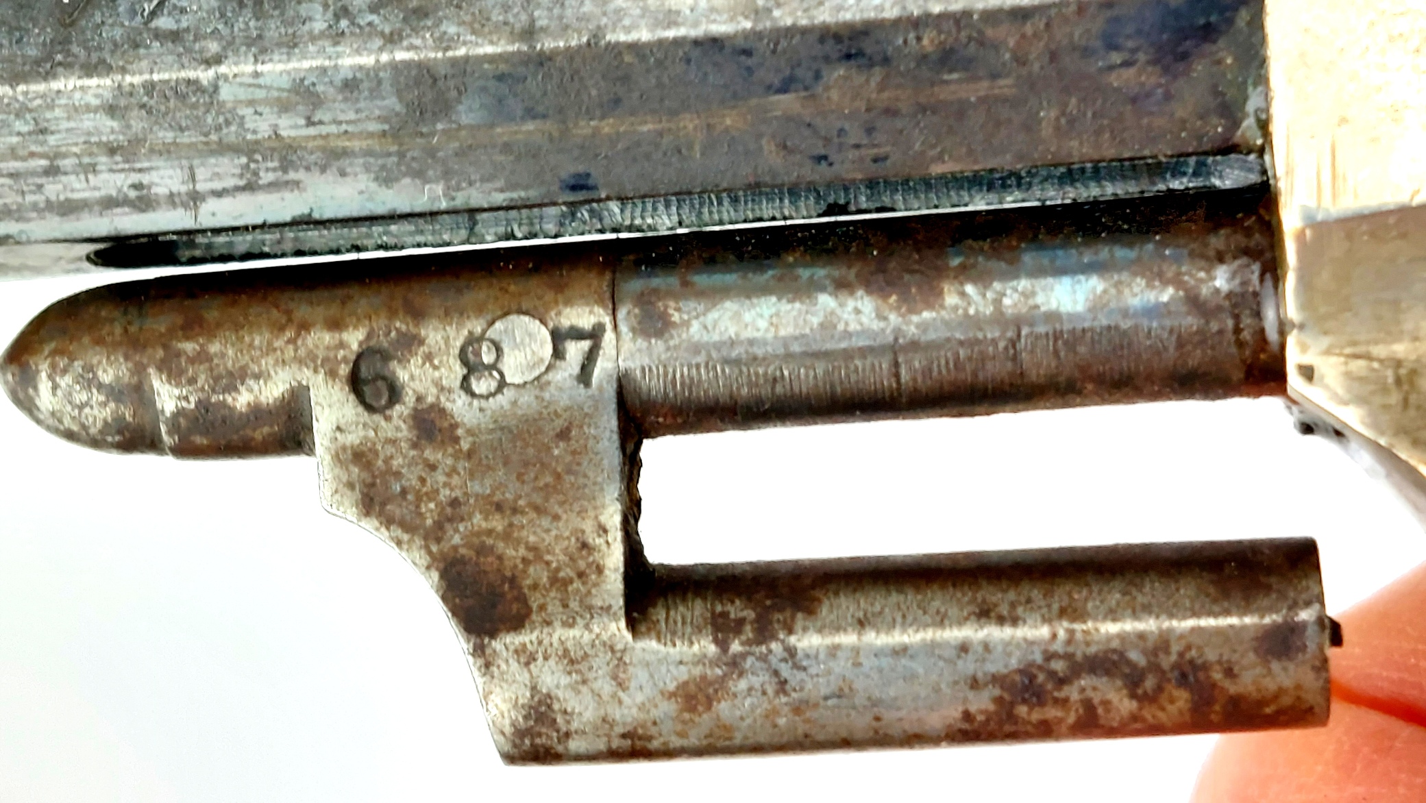 US, Civil War Era c.1863–1870, Lucius W. Pond Front-Loading 7-Shot Pocket Revolver, Deactivated, Serial No. 687 - Image 16