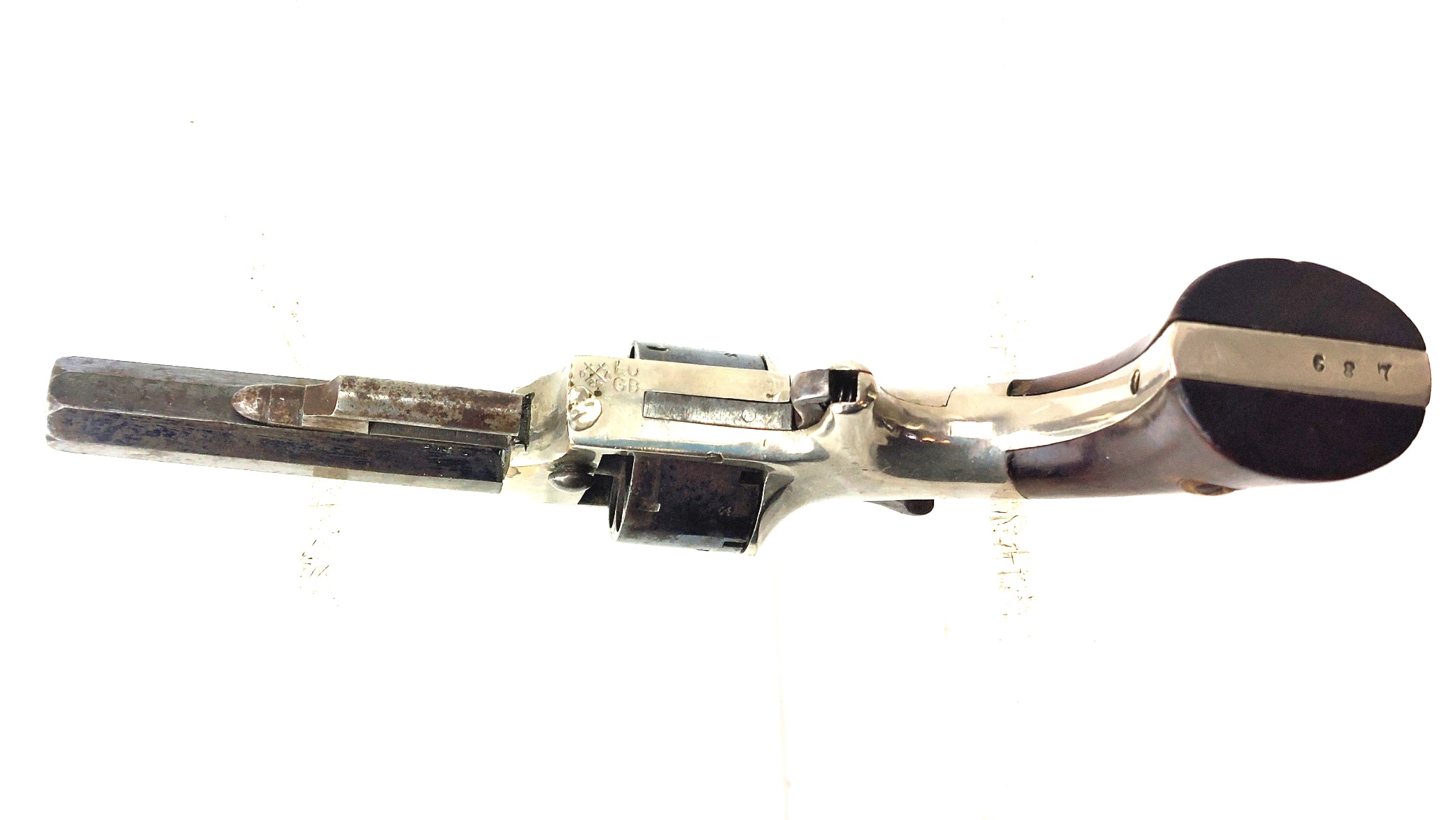 US, Civil War Era c.1863–1870, Lucius W. Pond Front-Loading 7-Shot Pocket Revolver, Deactivated, Serial No. 687 - Image 5