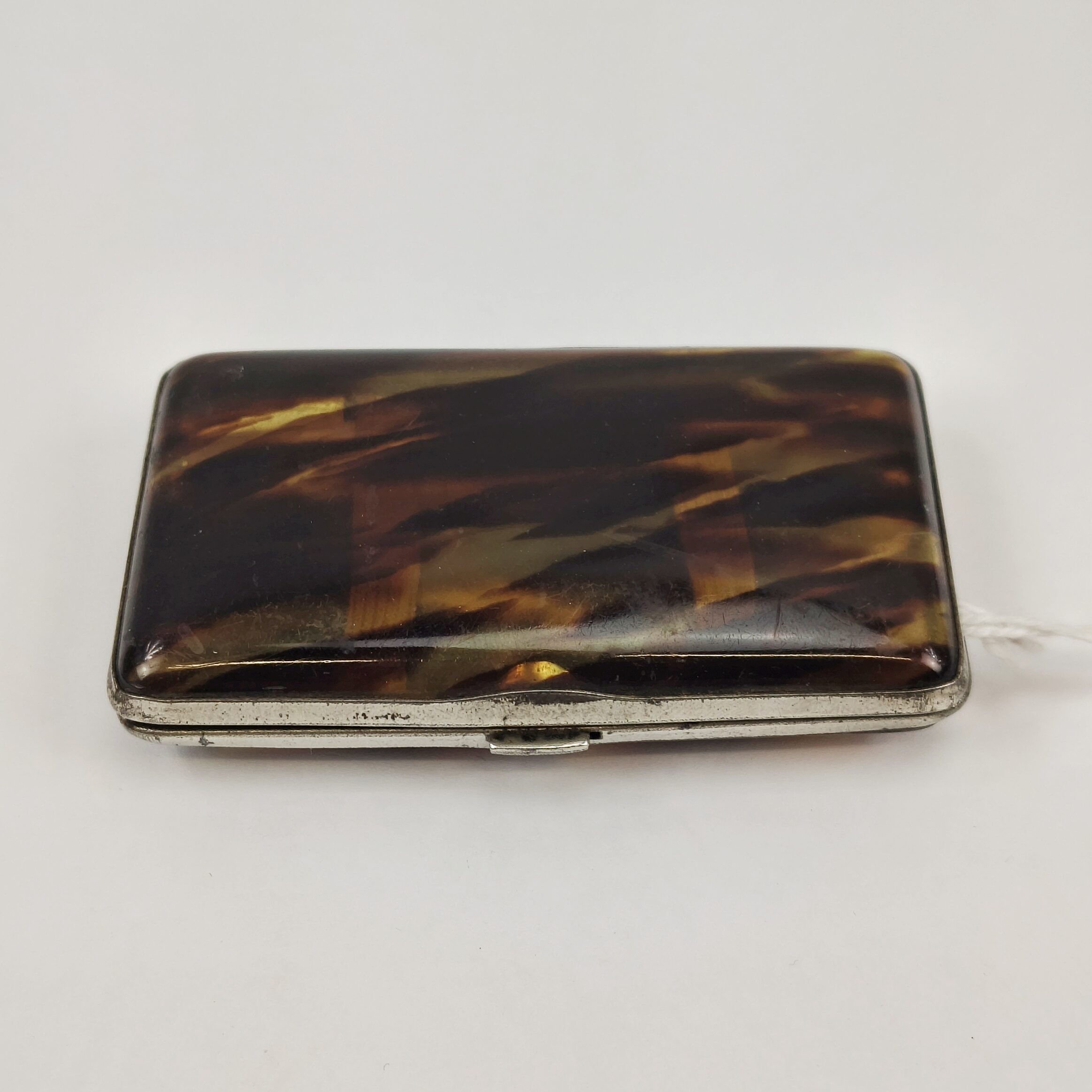 c1900 Unhallmarked Silver Mounted Cigarette Case