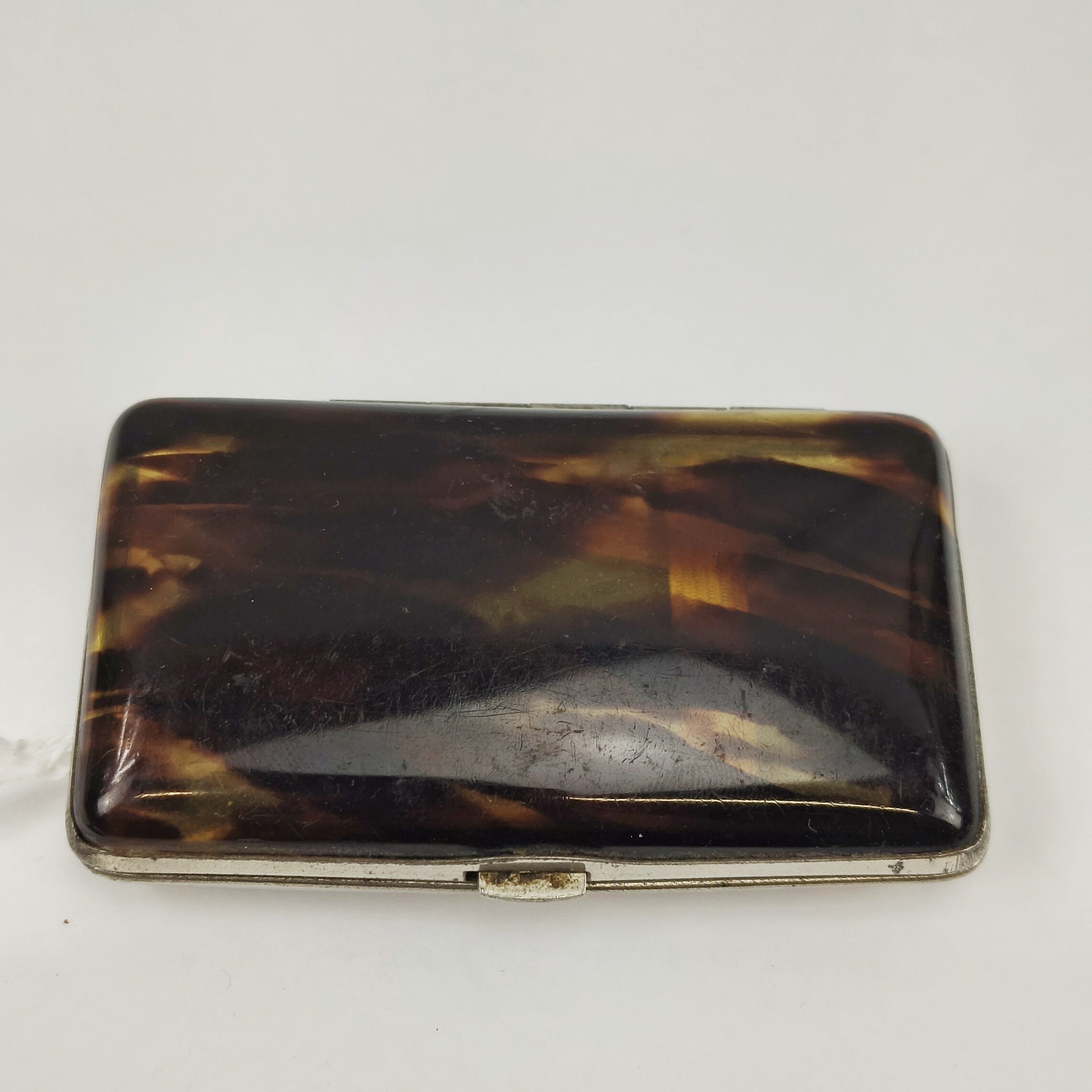 c1900 Unhallmarked Silver Mounted Cigarette Case - Image 3