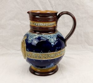 1897 Doulton Lambeth Queen Victoria Diamond Jubilee Jug