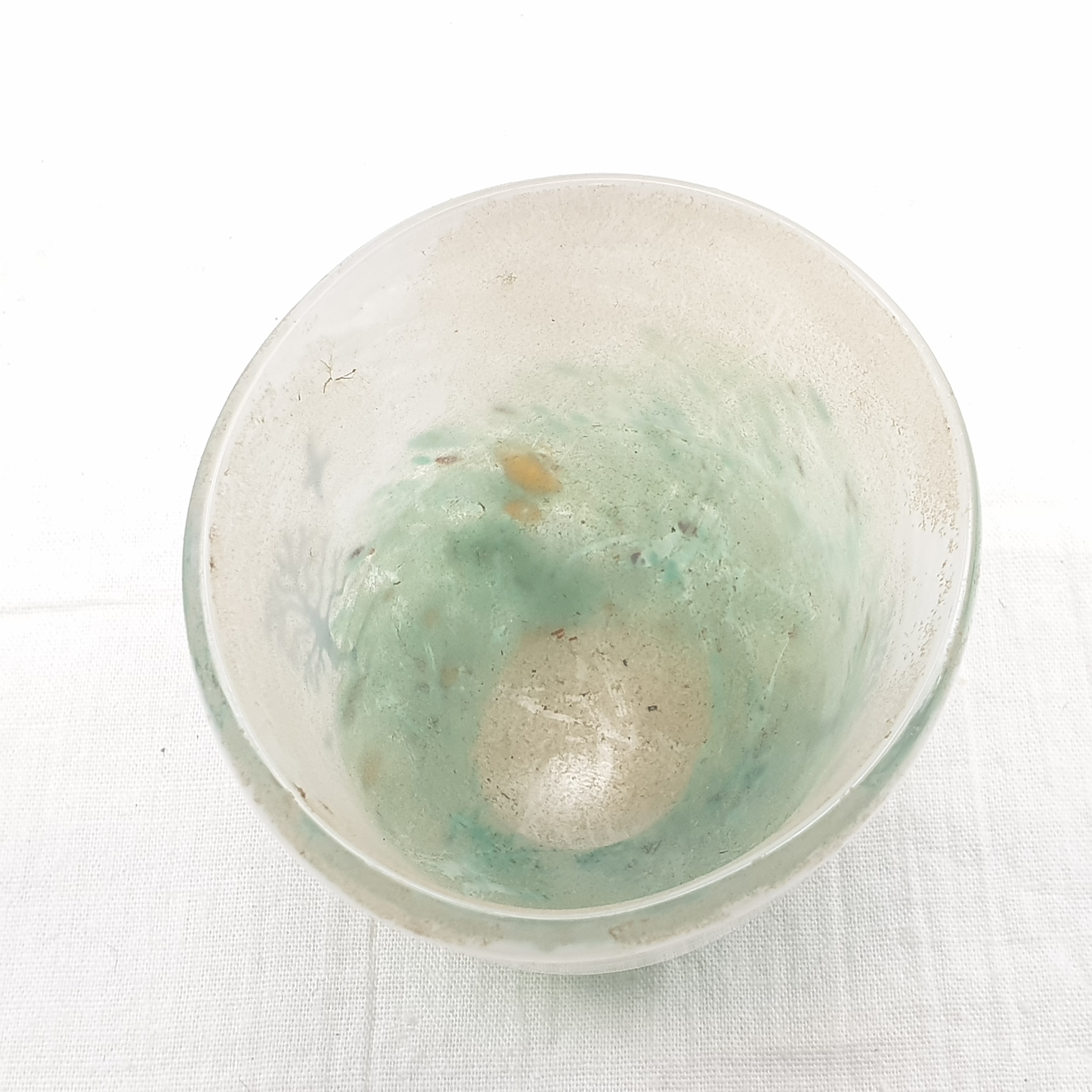 1950s Kosta Boda Hand Painted Wildlife Small Glass Bowl Signed K Engman - Image 5