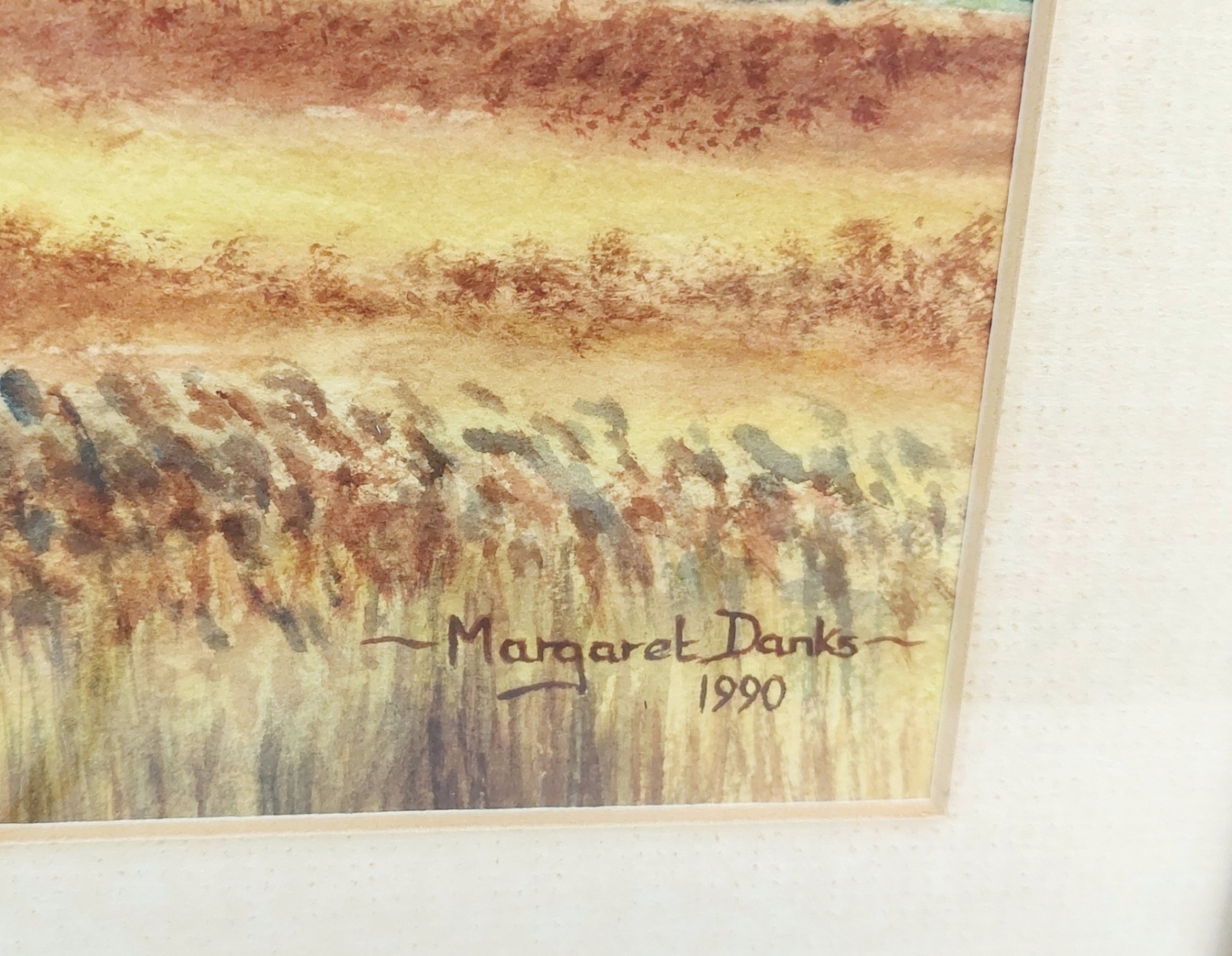 1990 Framed Watercolour Of A Windmill By Margaret Danks - Image 4