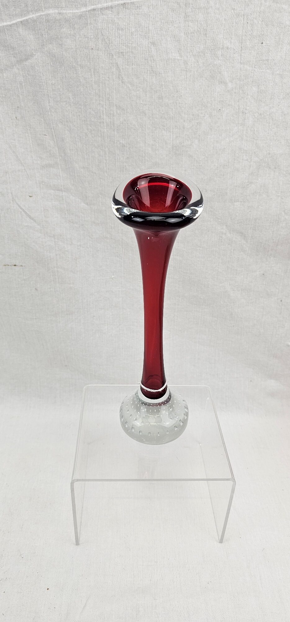 1960's Red Whitefriars Specimen Glass Vase #2