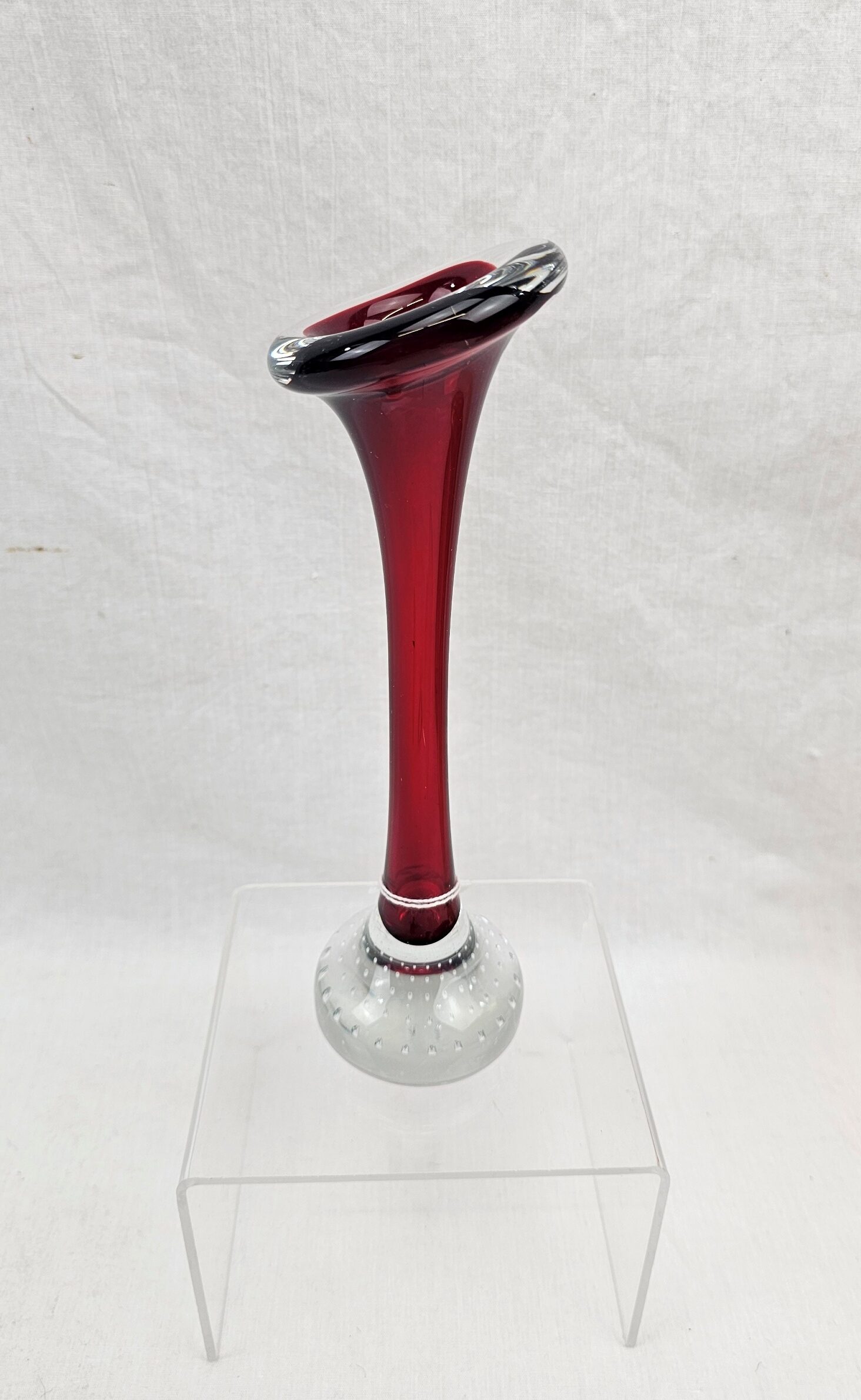 1960's Red Whitefriars Specimen Glass Vase #1 - Image 3