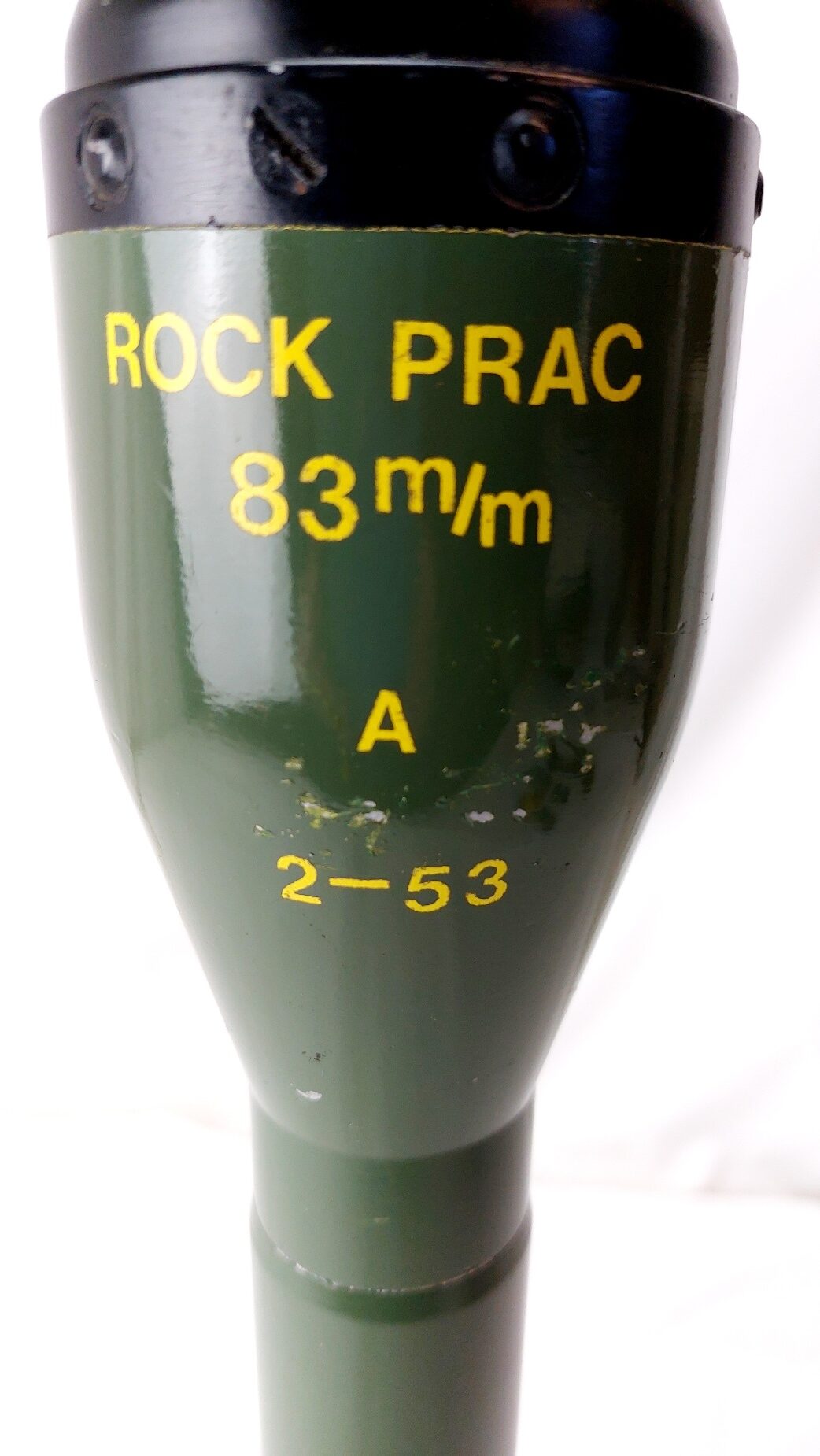 Belgian, dated February 1953, 83mm “ROCK PRAC” Practice Rocket for RL-83 Blindicide, Inert Display Round - Image 4