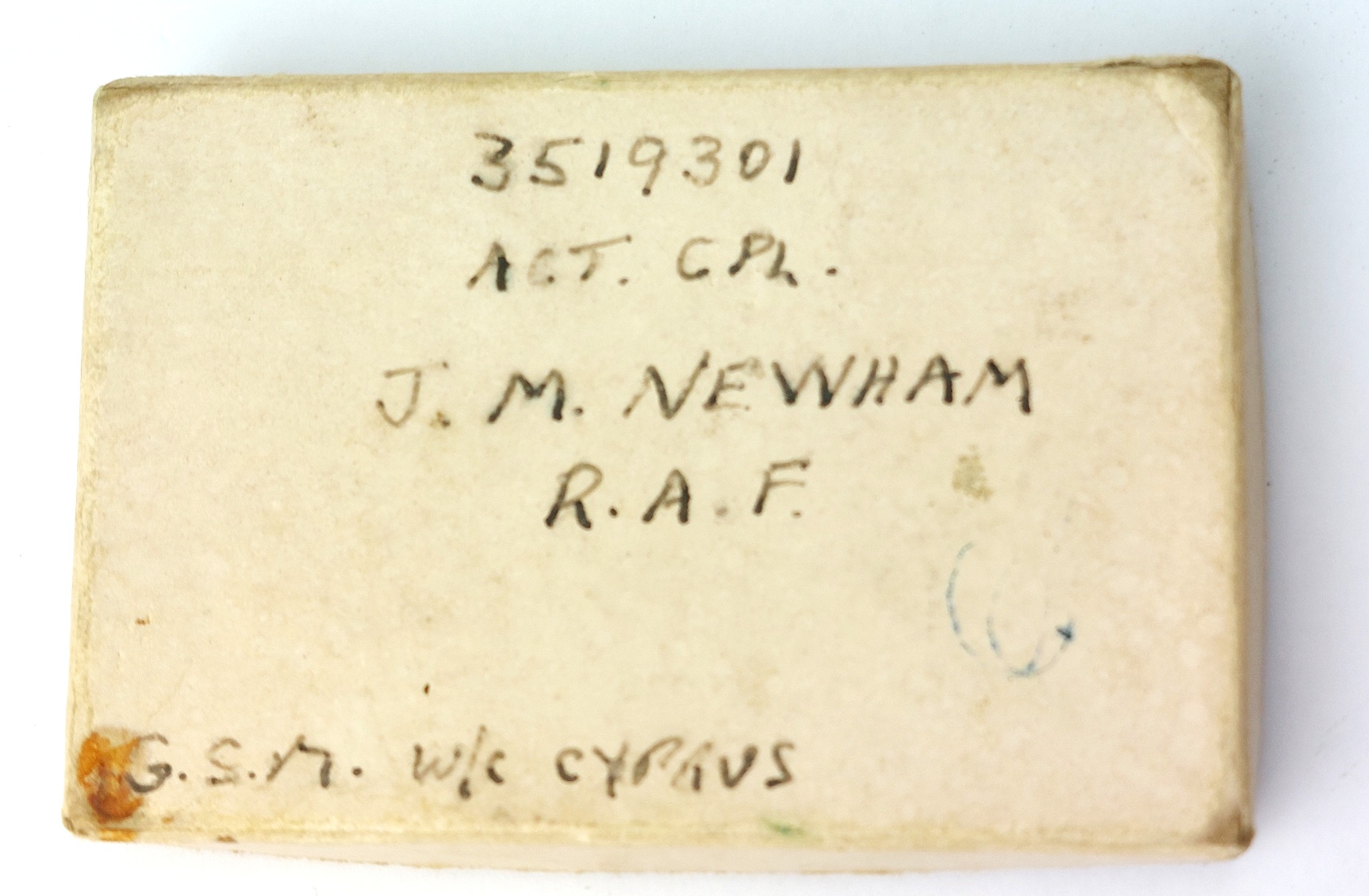 British, c. 1955-59, Elizabeth II General Service Medal (1918–1962) with Cyprus Clasp, Named to 3519301 Act. Cpl. J. M. Newham, Royal Air Force, with Box and RAF Association Sweetheart Brooch - Image 9