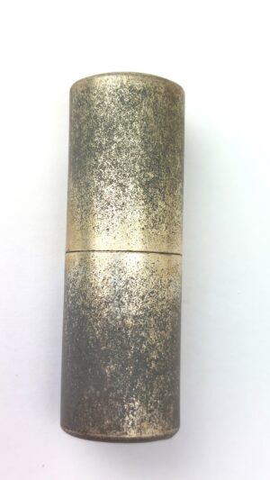 German, WW2 Era, Nickel-Plated Brass Utility Petrol Lighter, Cylindrical Military Trench Style Lighter, In Original Wartime Wrapper