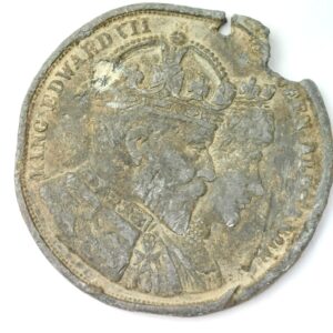 British, 1902, King Edward VII & Queen Alexandra Coronation Commemorative Medal, “Accession 1901 – Crowned 1902”, White Metal Souvenir Issue