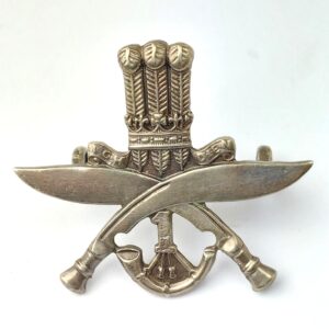 British Indian Army, WW1 era, Officer’s Silver Cap Badge, 1st King George V’s Own Gurkha Rifles (The Malaun Regiment)