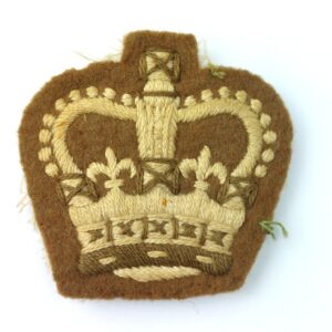 British Army, Post-1952, Warrant Officer Class II (WO2) Full-Size Sleeve Rank Badge – Queen’s Crown Embroidered Service Dress Insignia