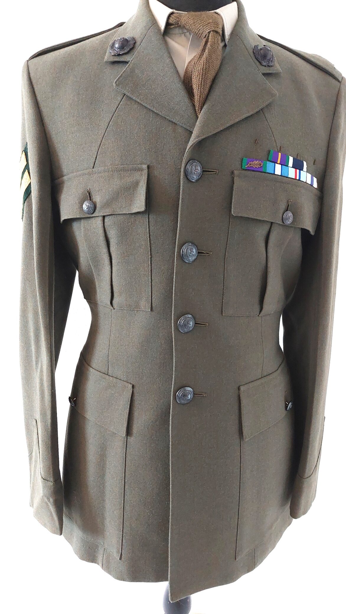 British, Post-1964, Royal Marines Lovat Service Dress Uniform Set, Corporal, Medal Ribbon Bar & Mentioned in Dispatches, Tailored by A. Grantham Ltd - Image 2