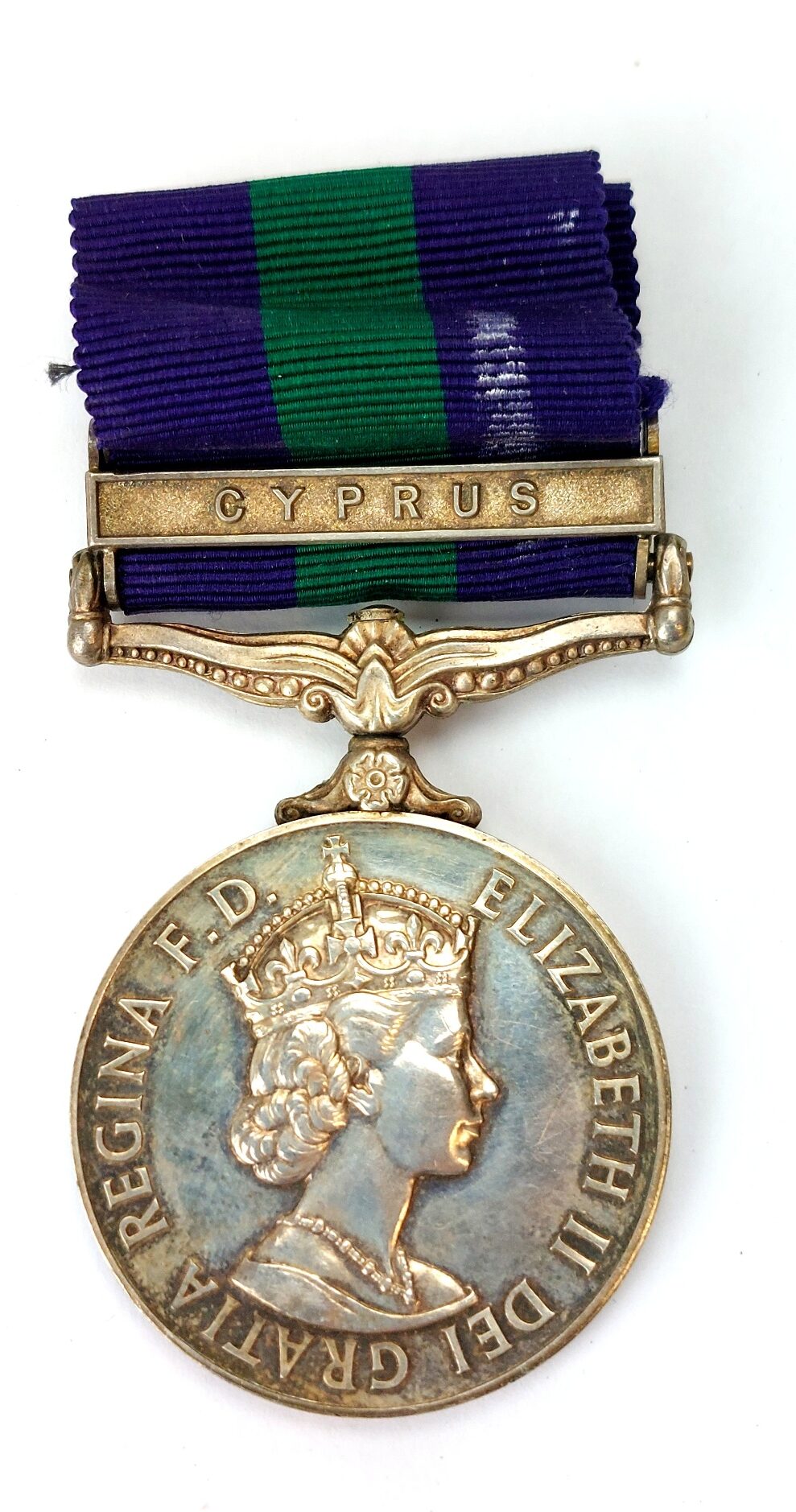 British, c. 1955-59, Elizabeth II General Service Medal (1918–1962) with Cyprus Clasp, Named to 3519301 Act. Cpl. J. M. Newham, Royal Air Force, with Box and RAF Association Sweetheart Brooch - Image 2
