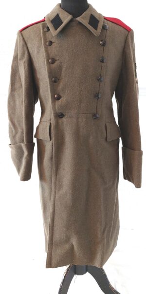 Bulgarian, Cold War Era, Bulgarian People’s Army (БНА) Wool Service Greatcoat, Hristo Botev Factory Kalofer, Technical Branch Uniform Coat, Shoulder Patch, Small