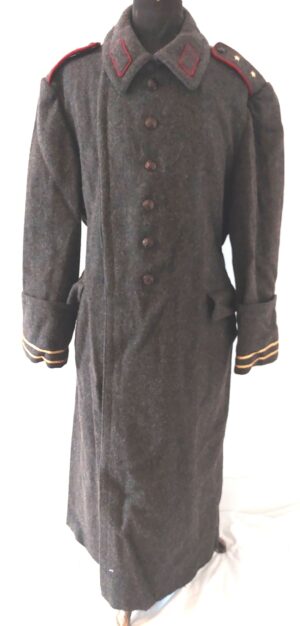 Bulgarian, Cold War Era c1972, Bulgarian People’s Army (БНА) Officer’s Wool Greatcoat (Shinel), Lieutenant Rank, Made at Hristo Botev, Gabrovo, Large-Extra Large