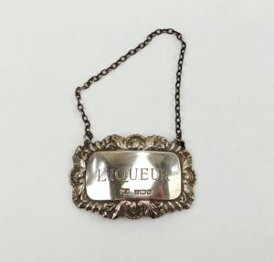Birmingham 1978 Sterling Silver Liqueur Decanter Label