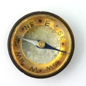 British / European, WWII Era, Miniature Brass Pocket Compass, RAF / SOE Escape Compass Type