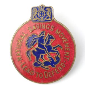 British, WW2, National Savings Movement “Lend to Defend” Enamel Badge by Toye & Co, London