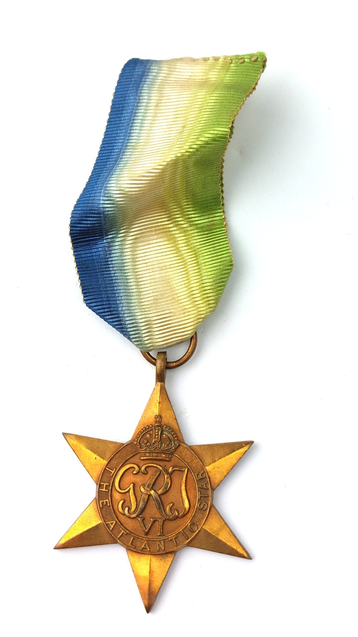 British, WWII, Atlantic Star Campaign Medal, George VI Issue, Original Ribbon