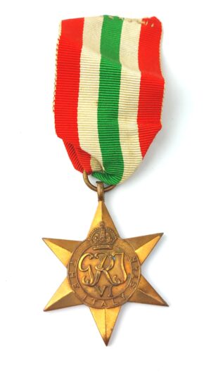 British, WWII, Italy Star Campaign Medal – George VI Issue, Original Ribbon