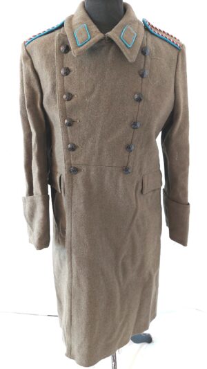 Bulgaria, Cold War - Dated 1986, Bulgarian People’s Army (БНА) Air Force Officer’s Greatcoat (Shinel), with БНА shield patch, Hristo Botev Factory Kalofer