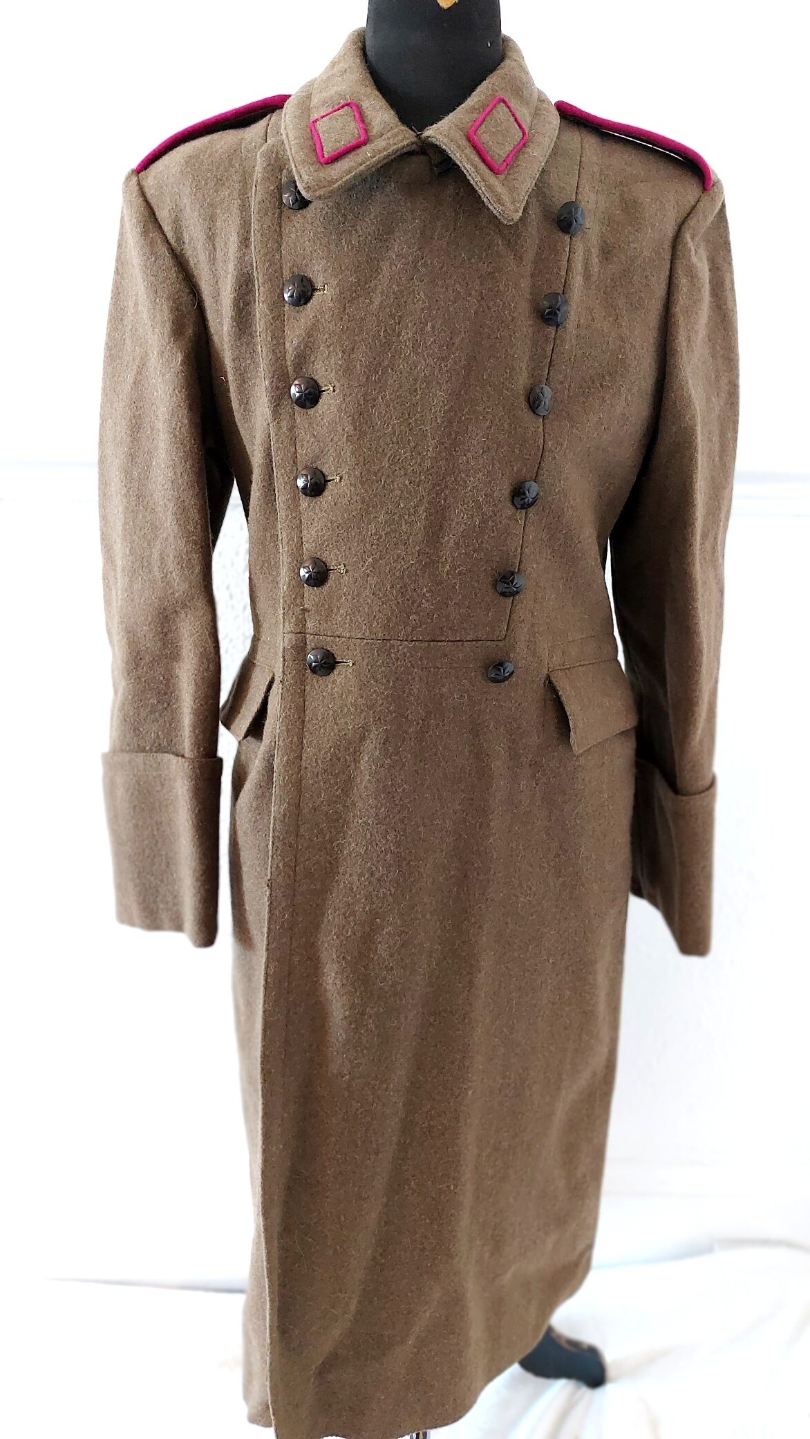 Bulgarian, Cold War Era, Bulgarian People’s Army (БНА) Infantry Officer’s Wool Greatcoat (Shinel), Ministry of Defence Issue, Hristo Botev Factory