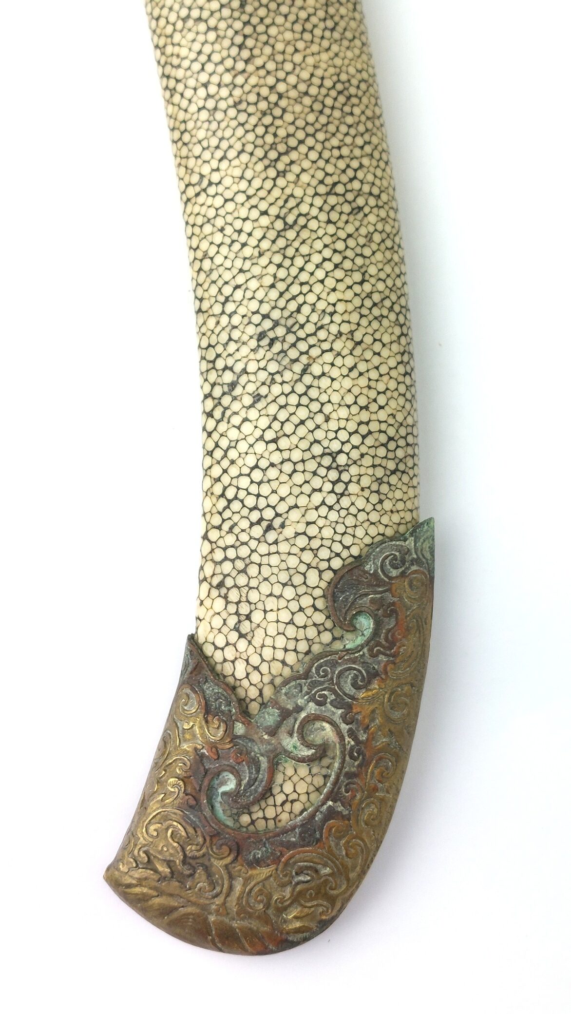 Chinese, Boxer Rebellion Era (Late Qing Dynasty c.1890–1900), Brass Mounted Shagreen Dao / Yaodao Saber (Short Sword) with Shagreen Scabbard - Image 28
