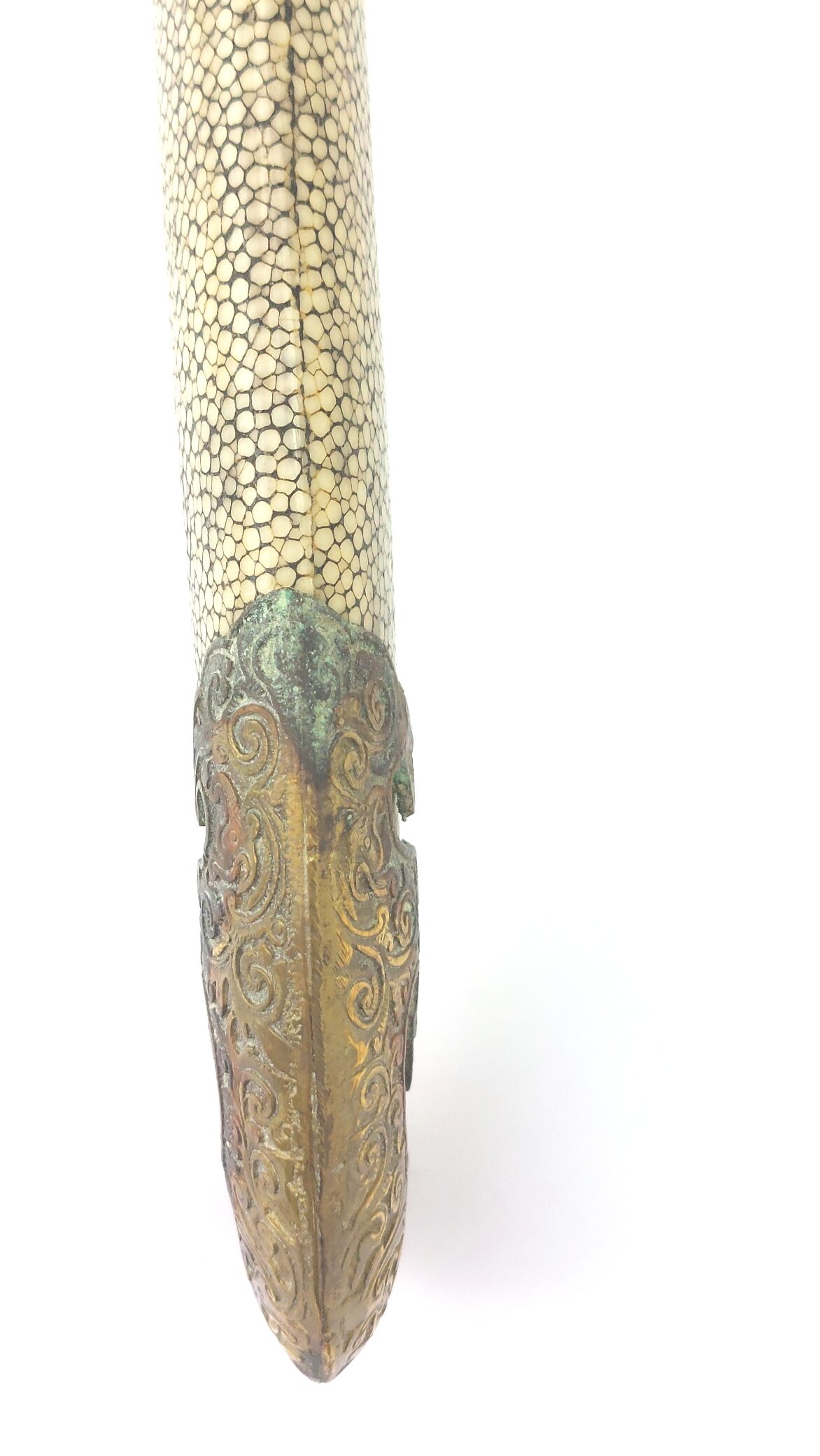 Chinese, Boxer Rebellion Era (Late Qing Dynasty c.1890–1900), Brass Mounted Shagreen Dao / Yaodao Saber (Short Sword) with Shagreen Scabbard - Image 38