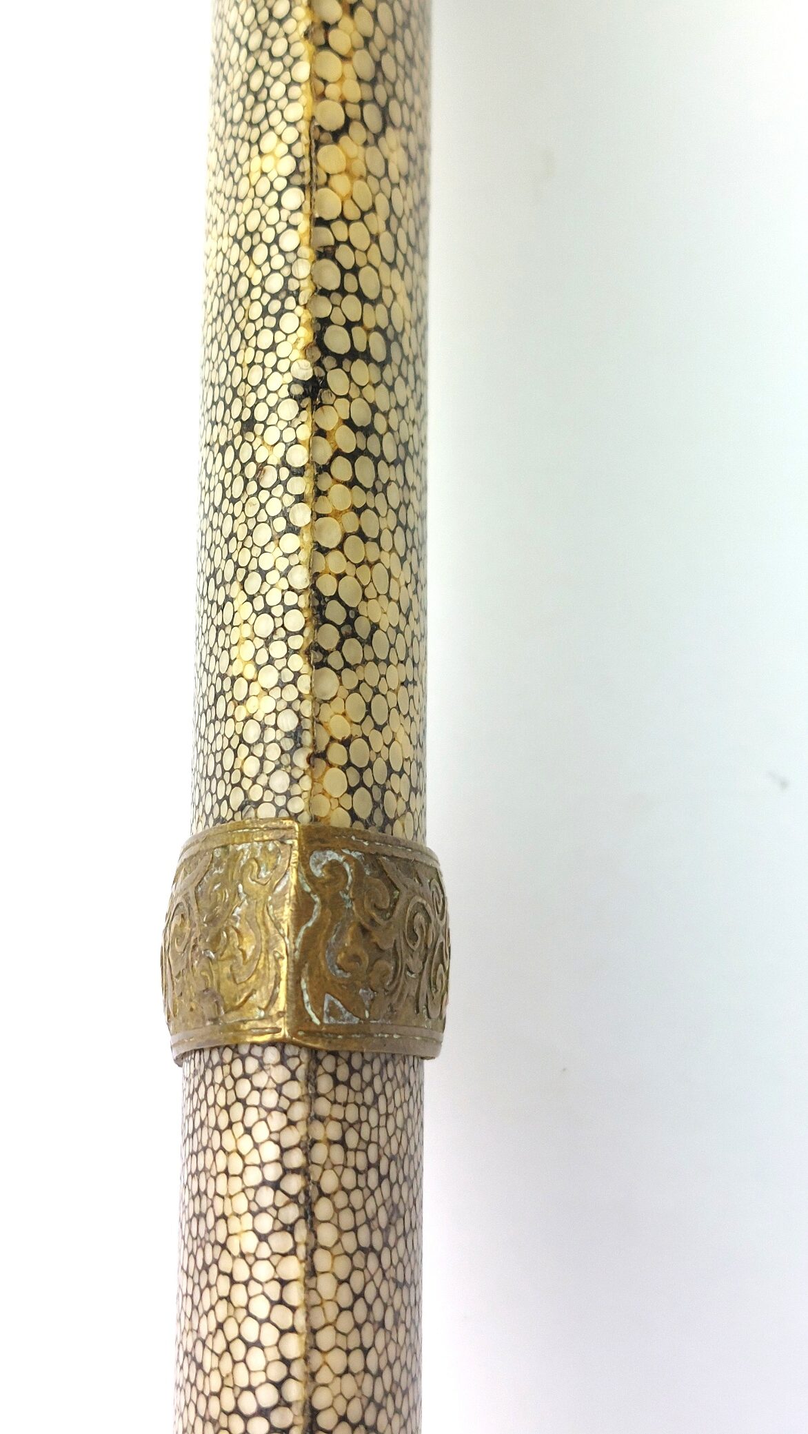 Chinese, Boxer Rebellion Era (Late Qing Dynasty c.1890–1900), Brass Mounted Shagreen Dao / Yaodao Saber (Short Sword) with Shagreen Scabbard - Image 37