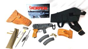 Czech, Cold War Dated 1964, CZ Vz.61 Škorpion Machine Pistol Kit, Matching Numbers V9433, Holster, 2 Spare Magazines, Cleaning Kit & Accessories, EU Spec Deactivated