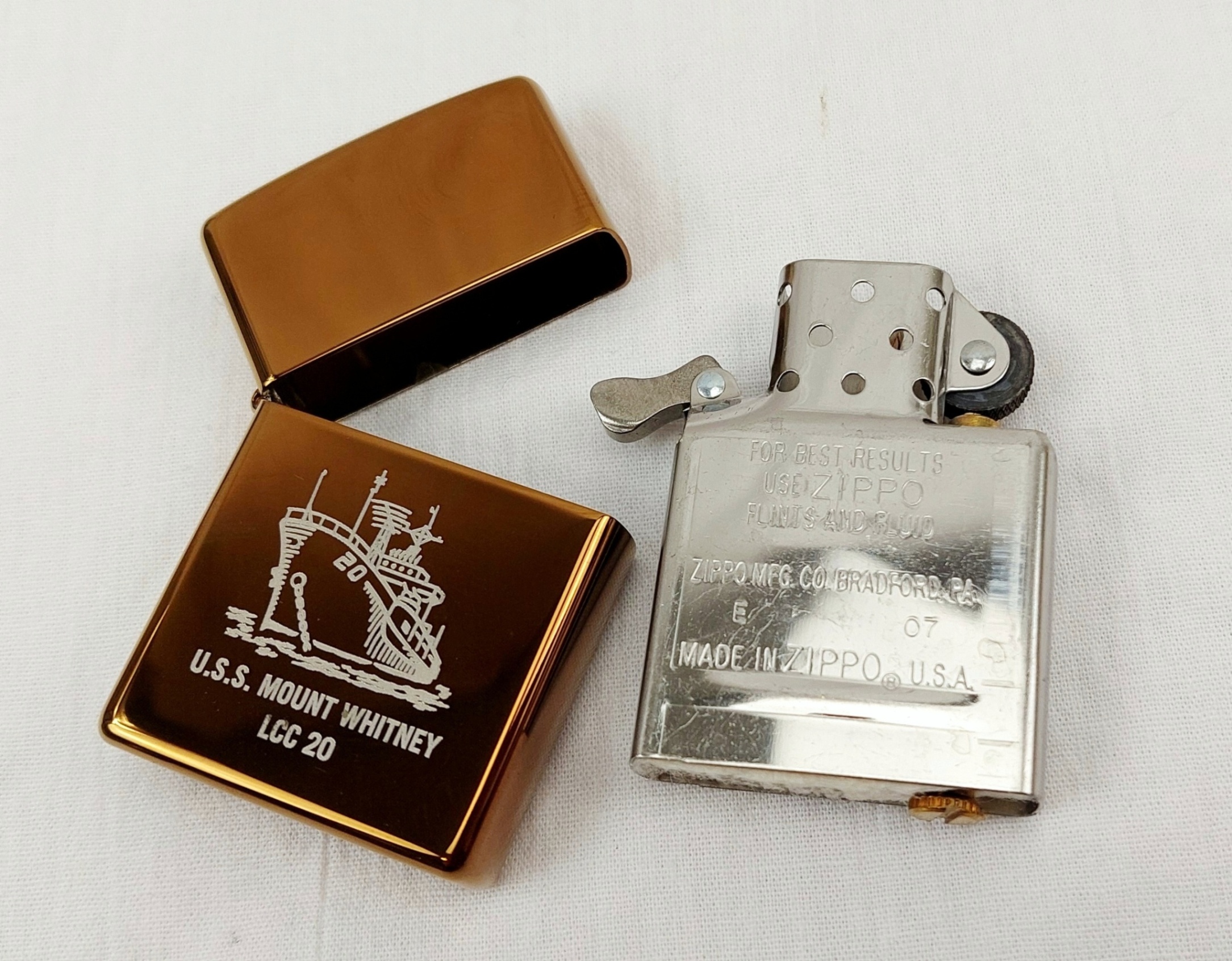 Cased USS Mount Whitney Zippo Lighter - Image 3