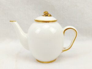 Circa 1753 Vincennes Sevres Miniature Porcelain Teapot By Mile Anne Fromaget
