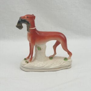 Circa 1840s Staffordshire Hound With A Hare In Its Mouth