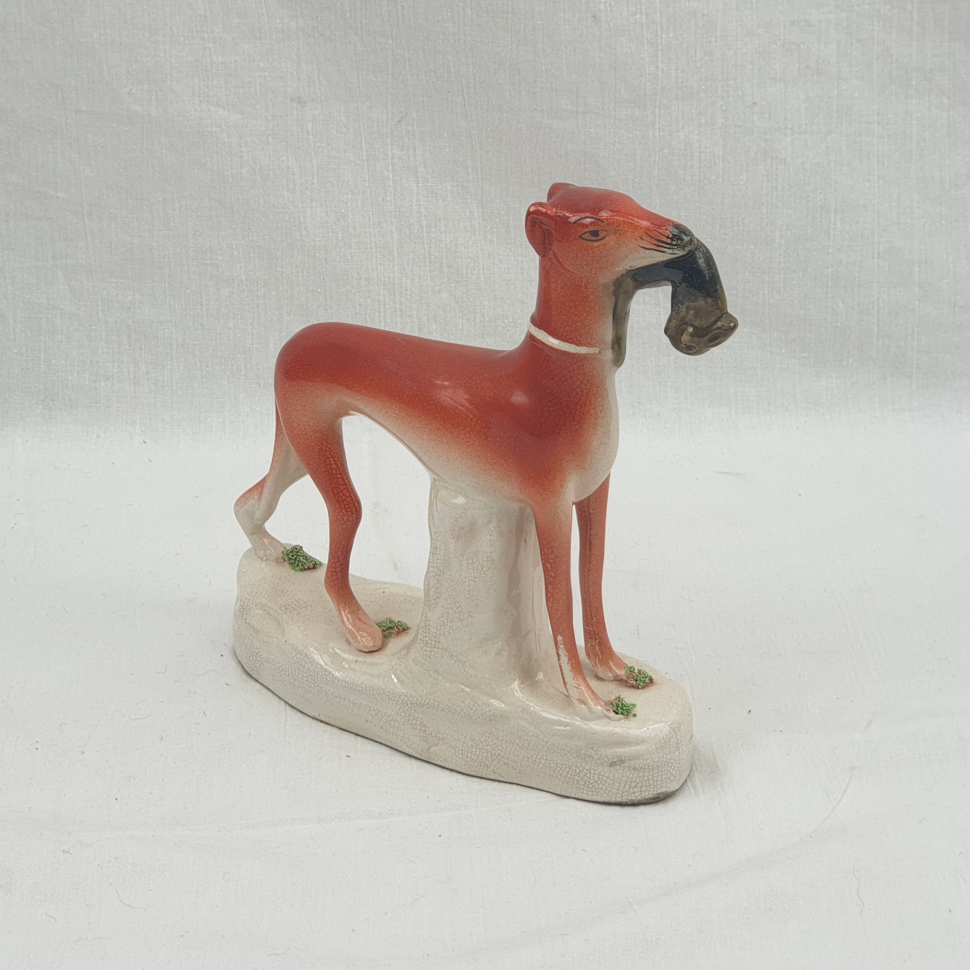 Circa 1840s Staffordshire Hound With A Hare In Its Mouth - Image 3