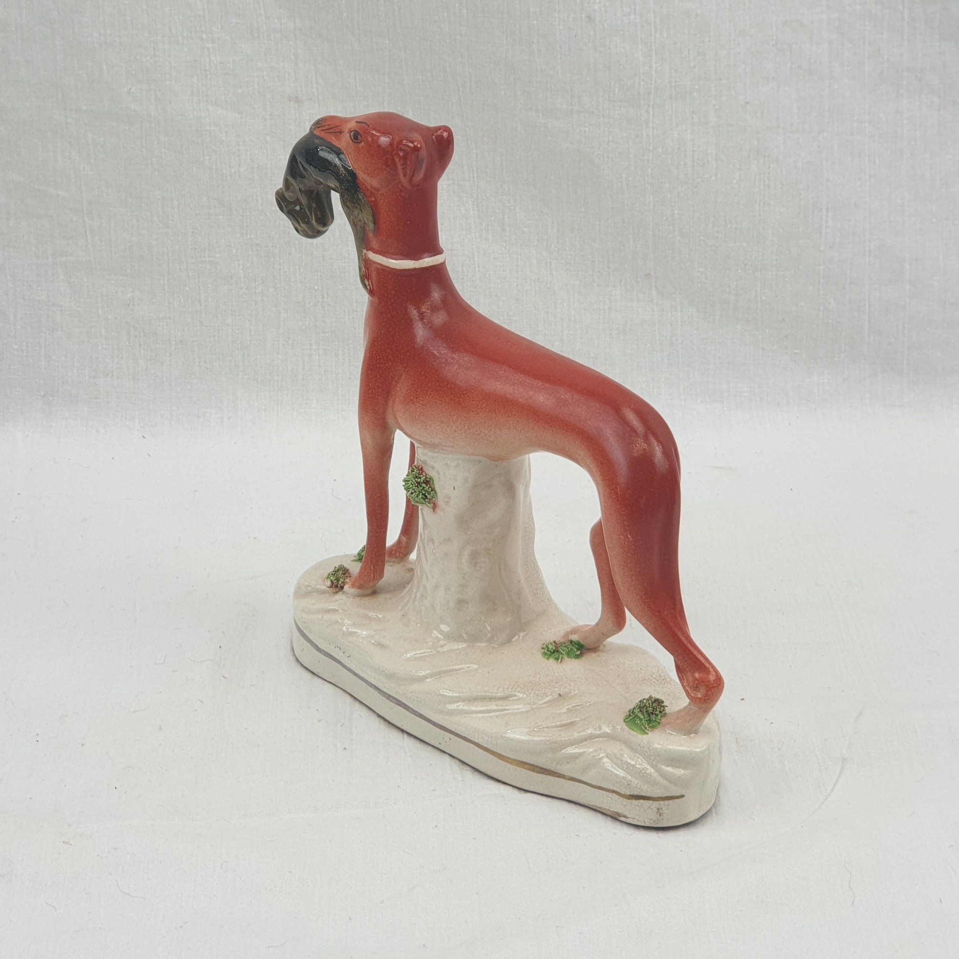 Circa 1840s Staffordshire Hound With A Hare In Its Mouth - Image 5